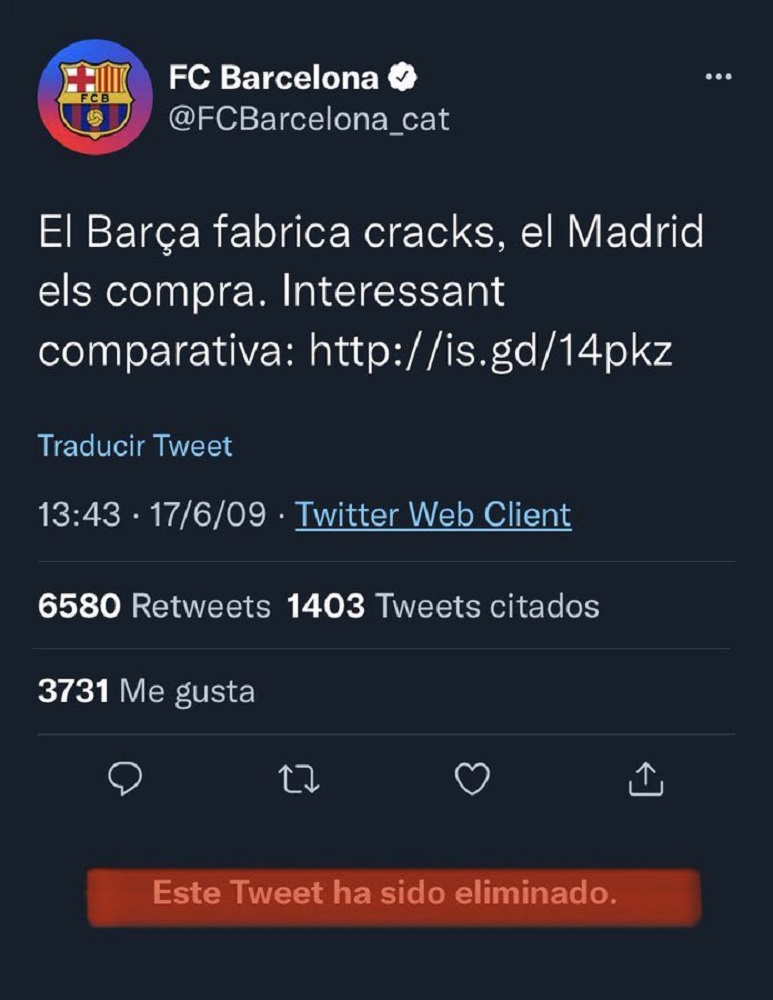 بارسلونا توییت کنایه‌ آمیز به رئال را پاک کرد